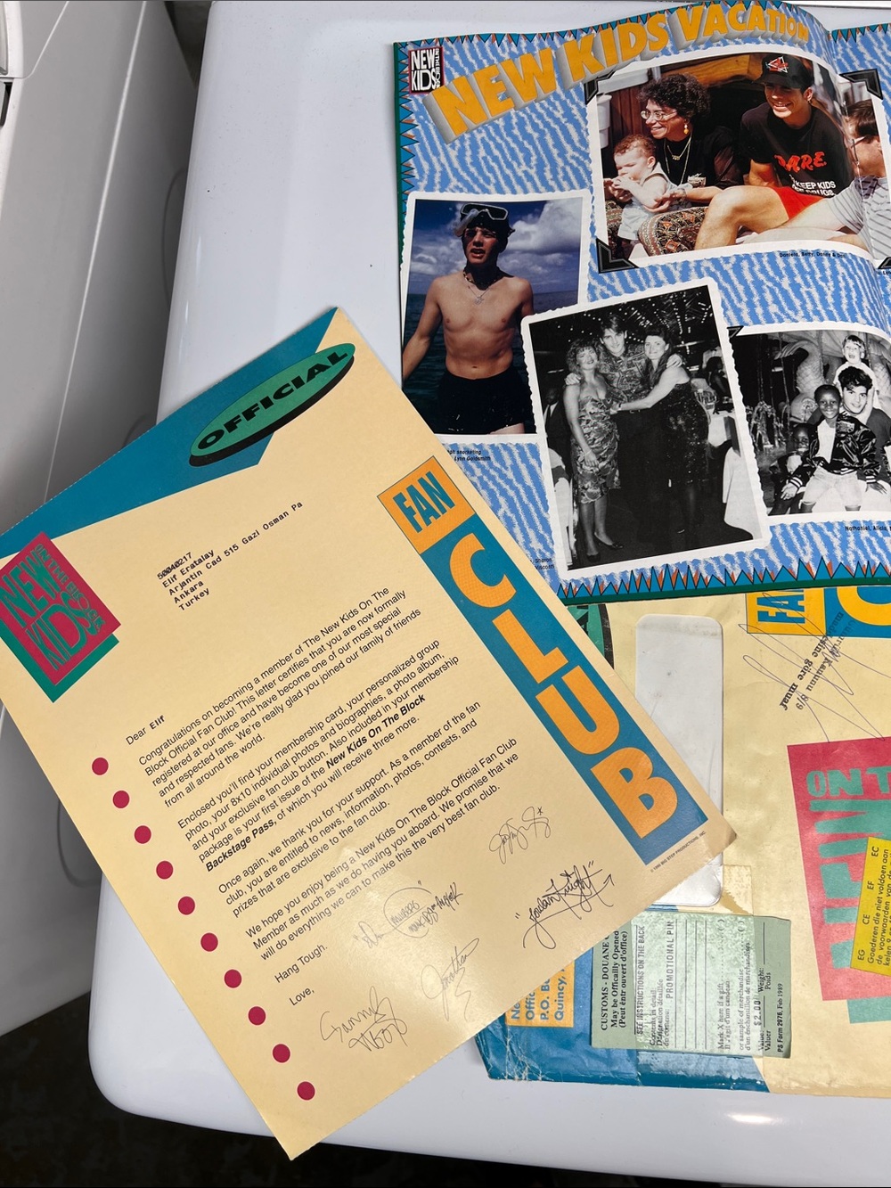 New Kids Fan Club Vintage Fan Club Letter - Yellow/Teal